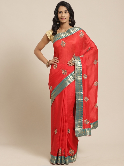 

Kalista Red & Golden Embroidered Saree