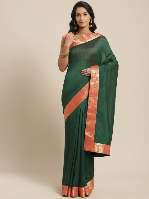 

Kalista Green Solid Saree