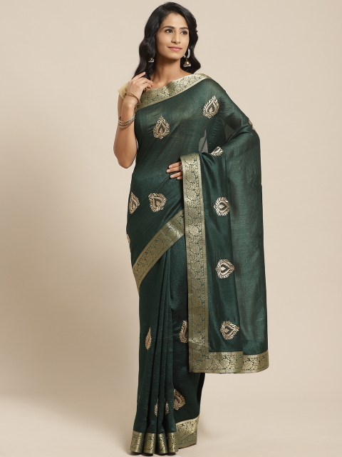 

Kalista Green & Golden Woven Design Saree
