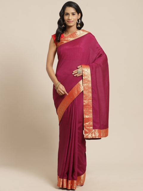 

Kalista Magenta Solid Saree