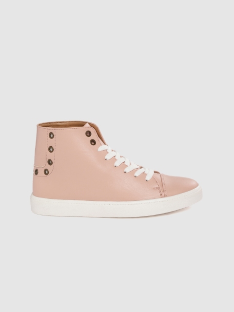 

Roadster Women Peach-Coloured Solid Mid-Top Sneakers