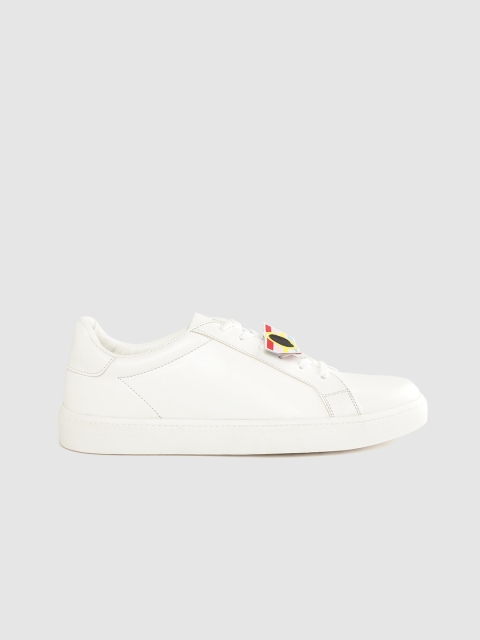 

Kook N Keech Women White Sneakers with Detachable Shoe Charms