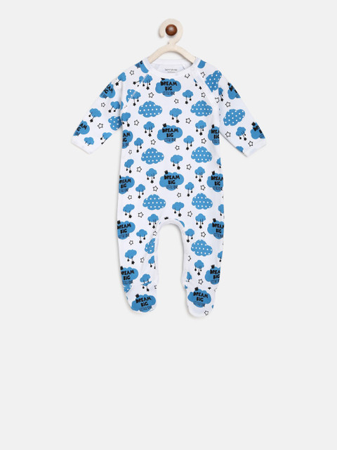 

Berrytree Infants White & Brown Printed Organic Cotton Sustainable Romper
