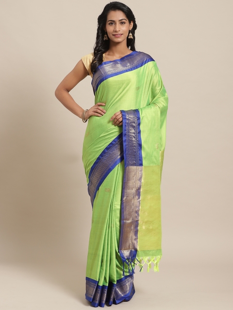 

Rajesh Silk Mills Lime Green Woven Design Saree