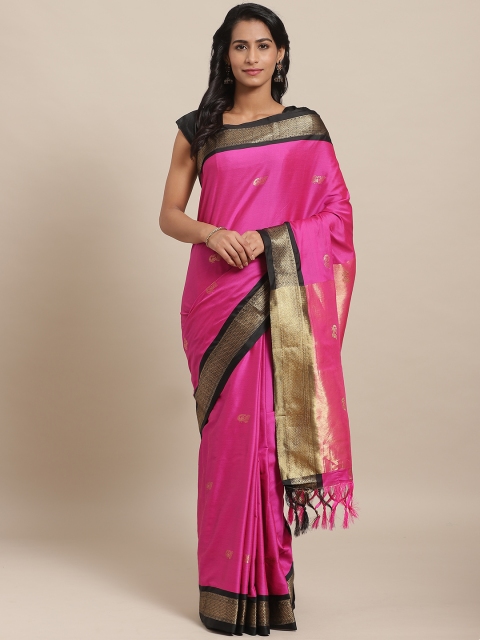 

Rajesh Silk Mills Pink & Golden Woven Design Saree