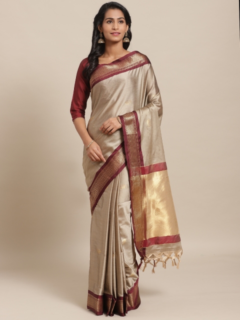 

Rajesh Silk Mills Beige & Golden Woven Design Saree