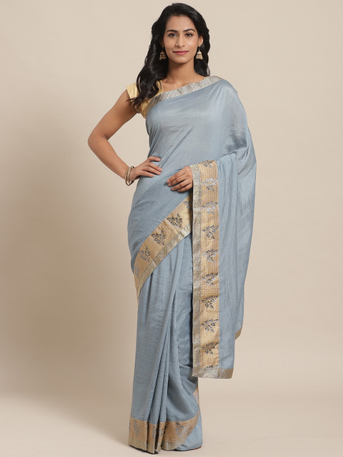 

Rajesh Silk Mills Grey & Golden Solid Saree