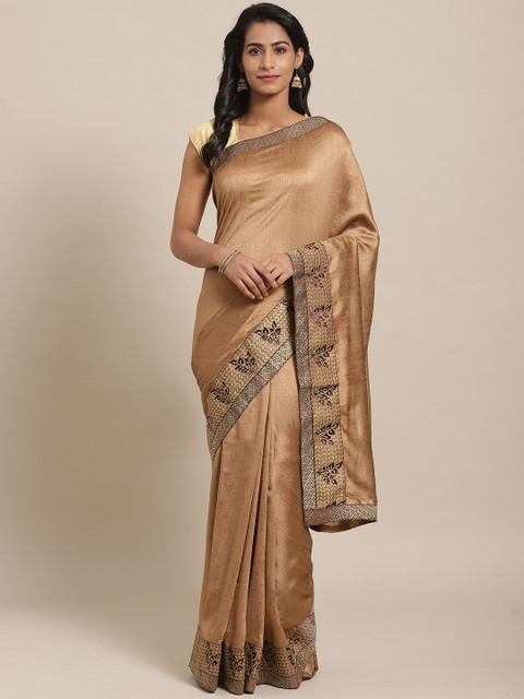 

Rajesh Silk Mills Brown Solid Saree