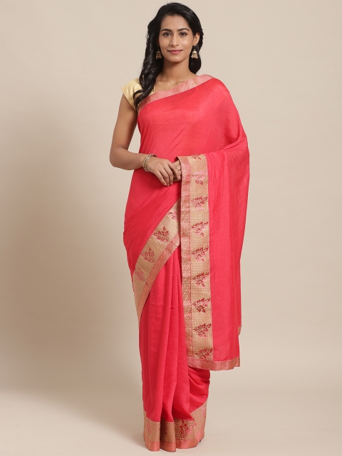 

Rajesh Silk Mills Pink Solid Saree