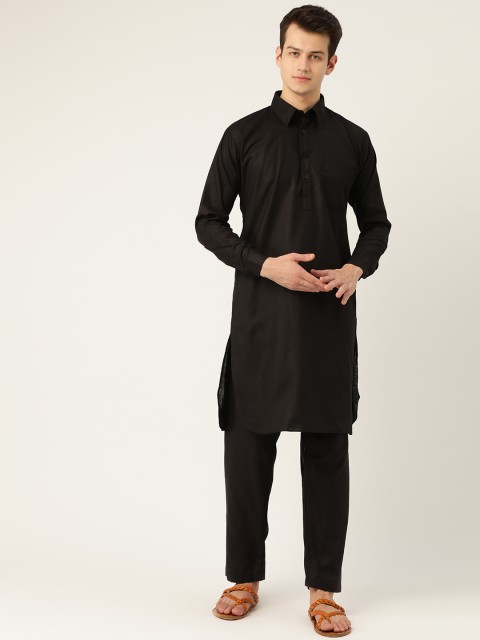 

SOJANYA Men Black Solid Pathani Kurta with Pyjamas