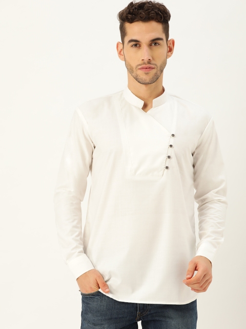 

SOJANYA Men White Solid Straight Kurta