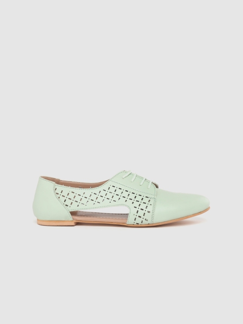 

DressBerry Women Mint Green Laser Cut Derbys