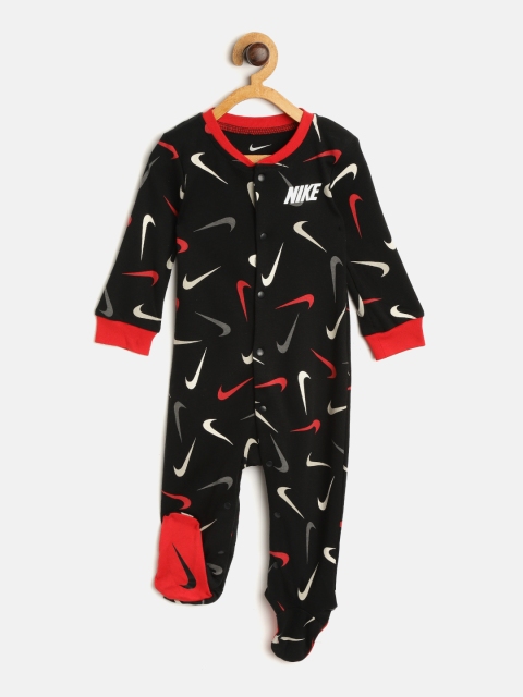 

Nike Boys Black & Red Brand Logo Printed Rompers
