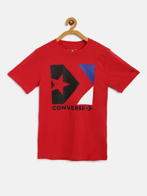 

Converse Boys Red & Black Brand Logo Print Round Neck T-shirt