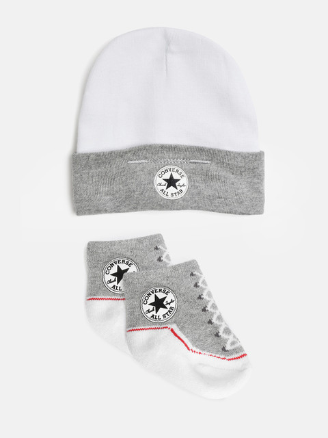 

Converse Set of Grey & White Chuck Patch Beanie & Booties