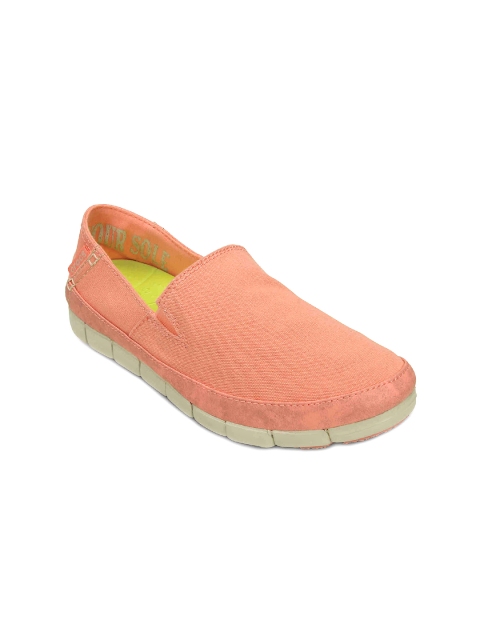 

Crocs Strech Sole Women Peach-Coloured Solid Stretch Sole Loafers