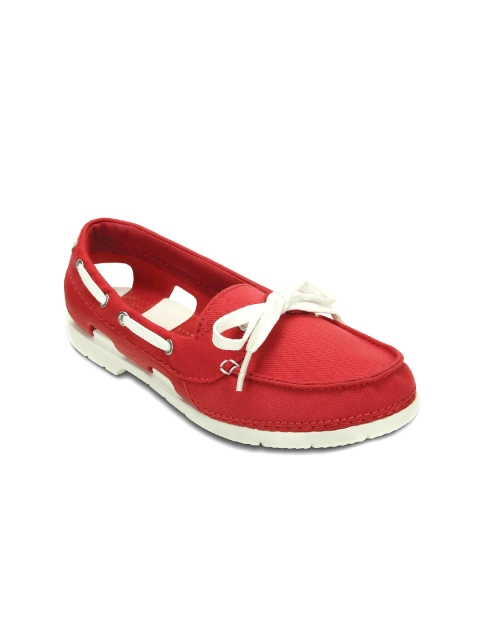 

Crocs Women Red Beach Line Hybrid Boat Shoes