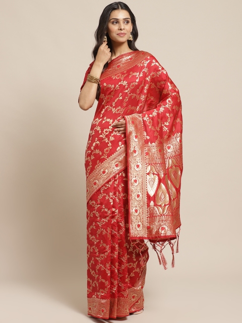 

Readiprint Fashions Red & Golden Woven Design Banarasi Saree