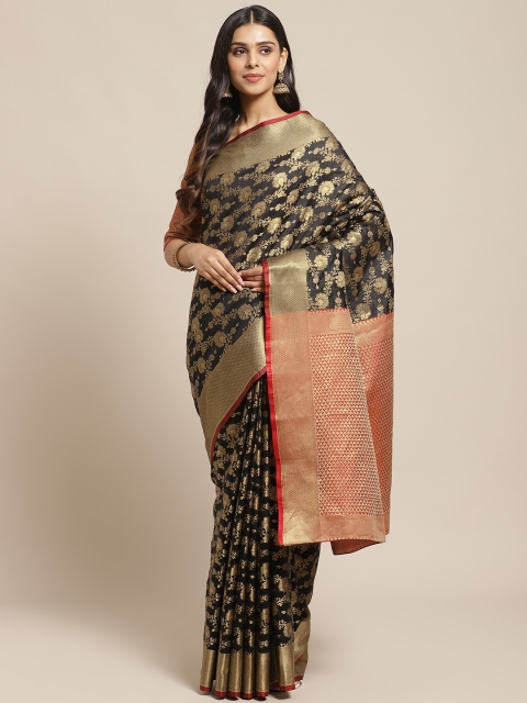 

Readiprint Fashions Black & Golden Woven Design Banarasi Saree