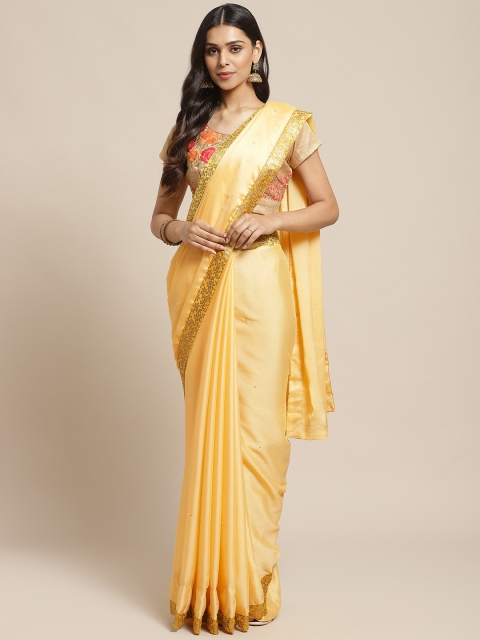 

Readiprint Fashions Yellow Embellished Saree