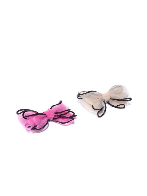 

Blueberry Women Set of 2 Solid Bow-Shaped Alligator Hair Clips, Pink
