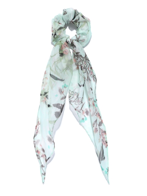 

Blueberry Women Green & Black Floral Print Scrunchie with Knot Detail