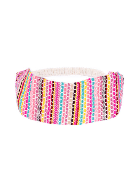 

Blueberry Multicoloured Woven Design Elasticated Hairband, Multi