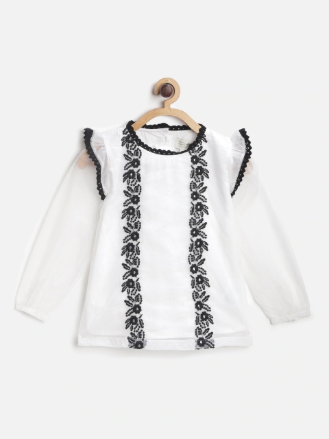 

Cherry Crumble Girls White Solid Top