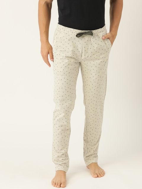 

Sweet Dreams Women Off-White Melange & Black Conversational Print Lounge Pants