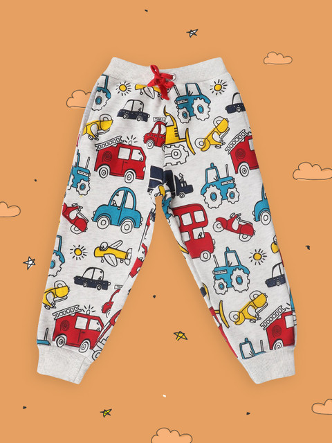 

Lazy Shark Boys White & Red Graphic Printed Slim-Fit Joggers