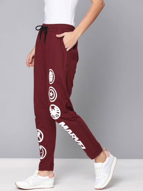 

Kook N Keech Marvel Women Maroon Straight Fit Printed Joggers