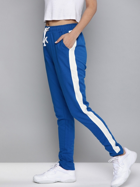 

Kook N Keech Women Blue & White Striped Regular Fit Mid-Rise Track Pants