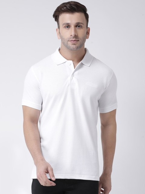 

COBB Men White Solid Polo Collar T-shirt