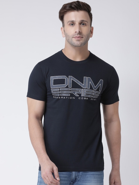 

COBB Men Navy Blue Printed Round Neck T-shirt