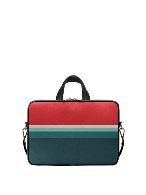 

DailyObjects Unisex Red & Sea Green Colourblocked PU Laptop Bag