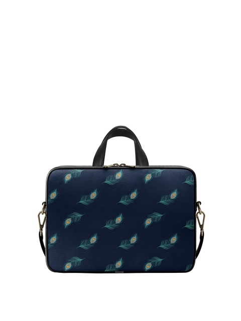 

DailyObjects Unisex Navy Blue Printed Laptop Bag