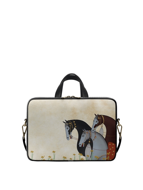 

DailyObjects Unisex Cream-Coloured Printed Messenger Bag