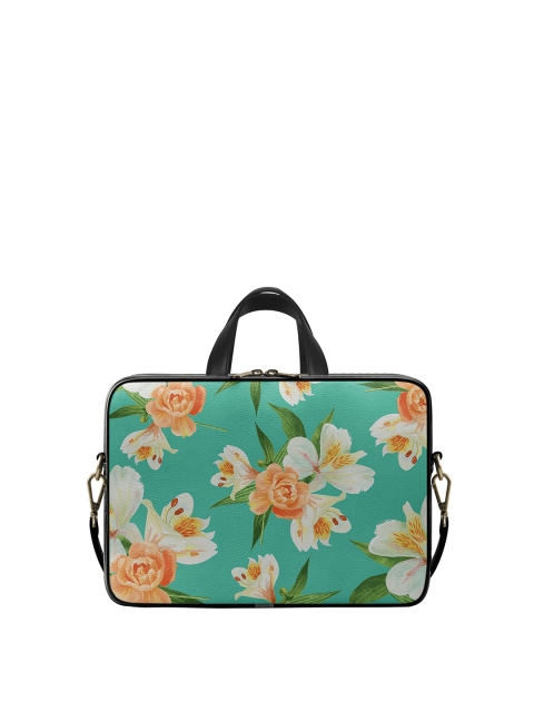 

DailyObjects Unisex Green & Orange Printed Laptop Bag