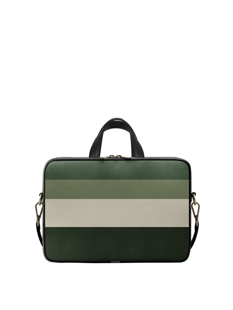 

DailyObjects Unisex Green Colourblocked PU Laptop Bag