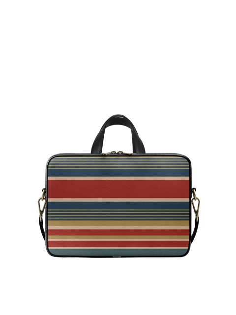 

DailyObjects Unisex Red & Blue Striped Laptop Bag