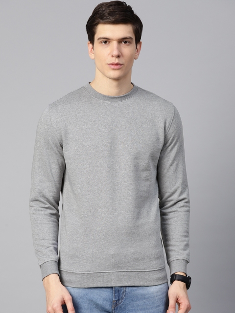 

Van Heusen Men Grey Melange Solid Sweatshirt