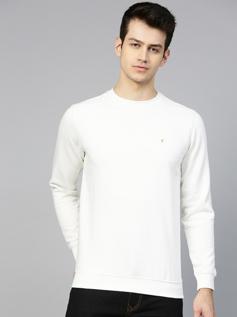 

Van Heusen Men White Solid Sweatshirt