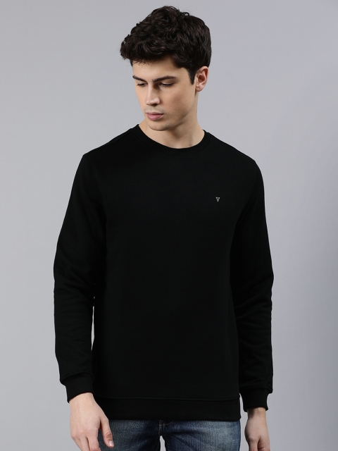 

Van Heusen Men Black Solid Pullover Sweatshirt