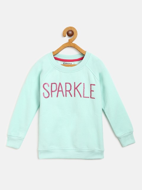 

Eteenz Girls Sea Green & Pink Typography Printed Sweatshirt