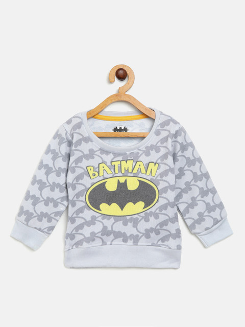 

Eteenz Boys Grey & Yellow Batman Print Sweatshirt