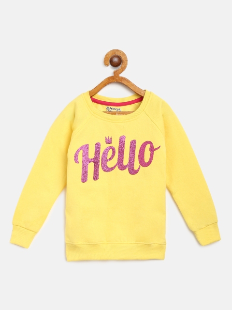

Eteenz Girls Yellow & Pink Printed Sweatshirt