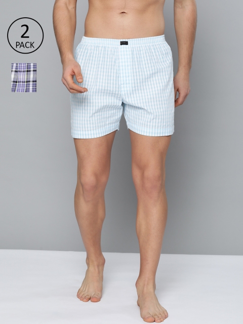 

Mast & Harbour Men Pack of 2 Checked Boxers MNH-BOX-2PP--ND-006, Blue