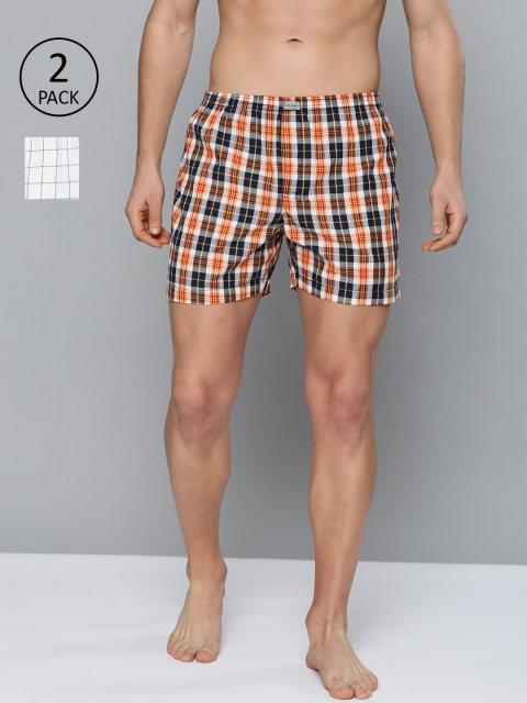 

Mast & Harbour Men Pack of 2 Checked Boxers MNH-BOX-2PP--ND-010, Red