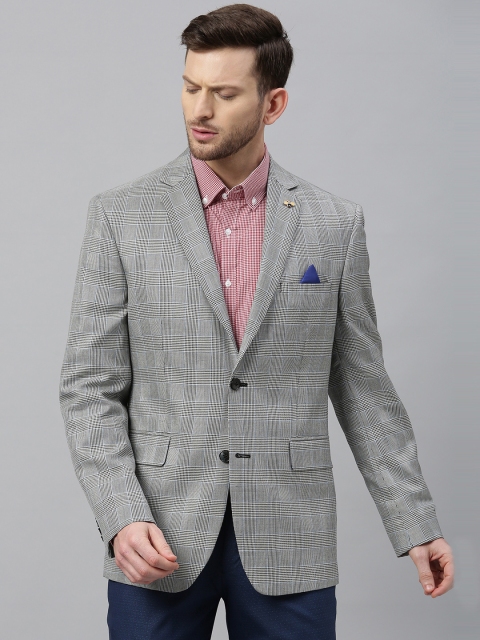 

Theme Men Grey & Black Checked Slim-Fit Single-Breasted Formal Suit
