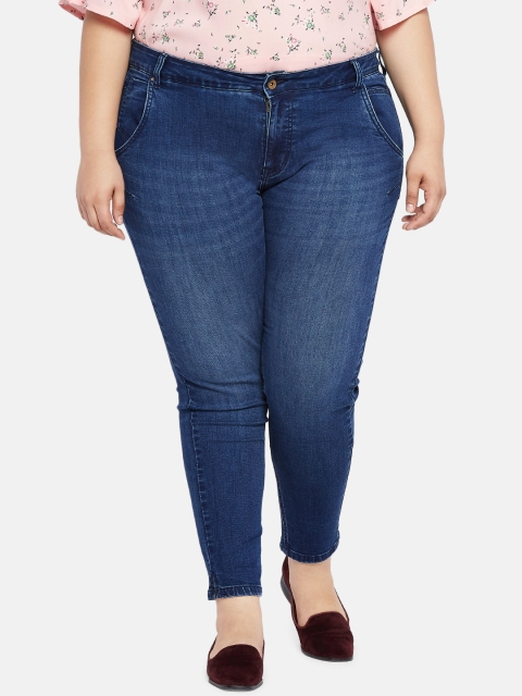 

aLL Plus Size Women Blue Slim Fit Mid-Rise Clean Look Stretchable Jeans